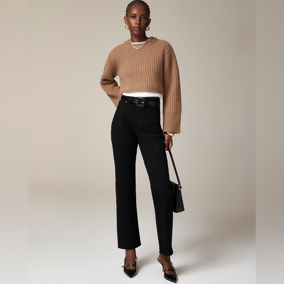 J. Crew Denim - J. Crew Petite high-rise straight jean in 1996 semi-stretch in black Size 27
